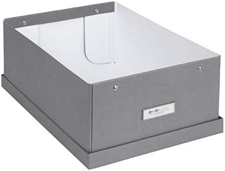 Bigso Box of Sweden Katia Collapsible Storage Box with Labelframe for Easy Identification - Simple Assembly Without Tools - Decorative Storage Boxes with Lids - 11.3in x 15.4in x 6.4in - Grey - Image 3