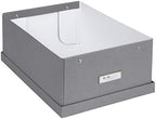 Bigso Box of Sweden Katia Collapsible Storage Box with Labelframe for Easy Identification - Simple Assembly Without Tools - Decorative Storage Boxes with Lids - 11.3in x 15.4in x 6.4in - Grey - Image 3