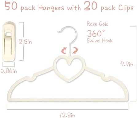 Velvet Baby Hangers, Kids Hangers with Clips for Toddler & Infant Clothes - Image 3