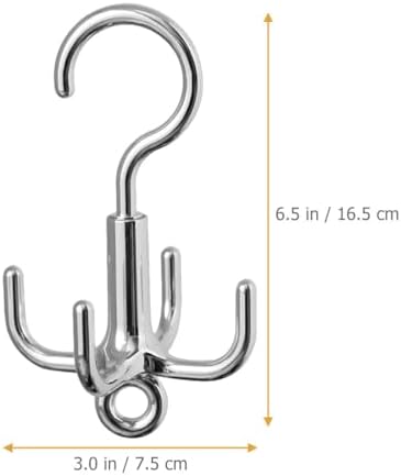 Alipis 4-Claw Rotary Hook Organizer Belt Hanger for Coats Hats Bags and Ties Hanging Rack Space-Saving Accessory Organizer 3-Pack 6.49 X 6.49 X 8.85 in - Image 5