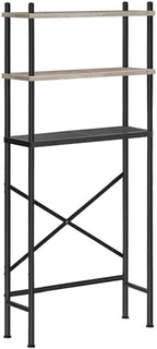 HOOBRO Over the Toilet Storage, 3-Tier Over Toilet Bathroom Organizer, Freestanding Above Toilet Shelf with Adjustable Feet, Space Saving, Easy Assembly, Greige and Black BG63TS01 by HOOBRO