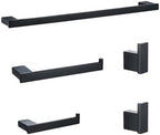 5-Pieces Matte Black Bathroom Accessories Set, Stainless Steel Bathroom Hardware Set, 23.6 Inch Bath Towel Bar Set, Towel Hooks,Towel Racks for Bathroom Wall Mounted,SE96009S-5MB by SEABEFORE