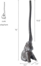 Elephant Toilet Paper Holder 16'' Cast Iron Paper Towel Holder Funny Toilet Paper Holder for The Floor or Counter in The Kitchen or Bathroom Bronze Rustic,Elephant - Image 2