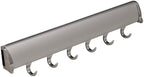 TAG Hardware Designer 6-Hook Expandable Valet Belt Rack, 13.75-Inch Extendable Wardrobe Closet Organizer Rod (Matte Aluminum with Chrome Ends) by HardwareforHomeBusiness