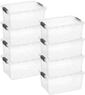 Superio Storage Bins with Lids, Clear Plastic Containers for Organizing, Stackable Totes, BPA Free, Odor Free, Organizer Boxes for Home, and Dorm (8 Pack, 36 Qt) by Superio