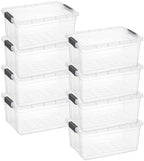 Superio Storage Bins with Lids, Clear Plastic Containers for Organizing, Stackable Totes, BPA Free, Odor Free, Organizer Boxes for Home, and Dorm (8 Pack, 36 Qt) by Superio