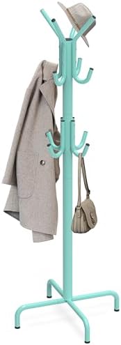 Simple Houseware Standing Coat Hanger Organizer Rack, 12 Hooks, Turquoise by SimpleHouseware