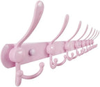 Dseap Coat Rack Wall Mount - 29.5” Long 8-Tri-Hooks Heavy Duty Coat Hanger Rail Wall Hooks for Hanging Coats Hats Clothing Clothes Purse Mudroom Entryway, Pink by Dseap