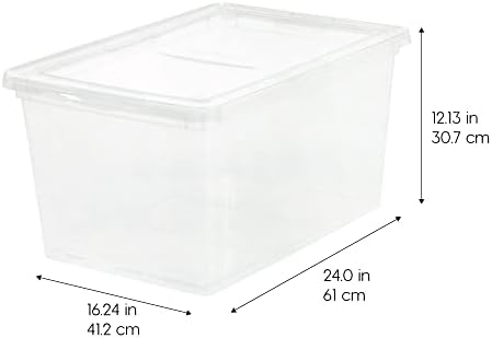 IRIS USA 4-Pack 58 Qt Storage Bins with Lids, Clear, Stackable - Image 2