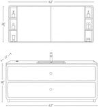 62 IN Freestanding Single Sink Bathroom Vanity Set with LED Mirror Cabinet - Image 2