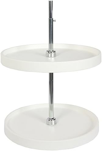 Knape & Vogt Plastic Lazy Susan Organizer, 2-Tier Lazy Susan for Cabinet, Full-Round 20-Inch Polymer Spice Turntable, White by KnapeVogt