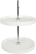 Knape & Vogt Plastic Lazy Susan Organizer, 2-Tier Lazy Susan for Cabinet, Full-Round 20-Inch Polymer Spice Turntable, White by KnapeVogt
