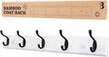 Heavy Duty Wooden Coat Rack, Wall-Mounted, Black Hook White Board, 24 Inch by BADIANO