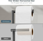 FORIOUS Toilet Paper Holder Stand with Storage for 4 Rolls, Matte Black - Image 4