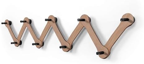 Three by Three Seattle Minimalist Wall-Mounted Coat Rack, White Oak Wood by ThreebyThreeSeattle