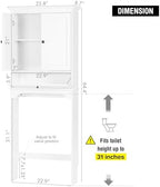 Spirich Bathroom Over the Toilet Storage Cabinet with Tilt-Out Cube, White - Image 2