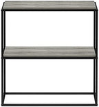 Furinno Moretti 2-Tier Metal Frame Storage Shelves, French Oak Grey - Image 5
