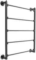 5-Tier Wall Mounted Scarf Rack, Metal Ribbon Organizer Towel Holder, Space-Saving Display for Ties Scarves Wrapping Paper for Home, Flower Shop (Black) by Unknown