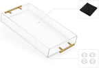 Clear Acrylic Tray 14x11” with Golden Metal Handles - Large Plastic Tray for Serving Guests, Countertop Organization, Ottoman Coffee Table & Vanity – Modern Decorative Tray for Home & Office - Image 4
