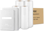 Food saver vacuum sealer bags rolls, Multiple Sizes, Box Storage,Less Waste by Wevac