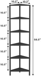 TUTOTAK Corner Shelf, 6-Tier Corner Bookshelf for Small Space - Image 2