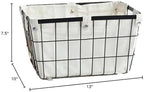 Handmade -Open Storage Bread Food Basket,Kitchen Cabinet and Pantry Storage Organizer Bin & Containers- Two Cut-Out Handles Wire Metal with Canvas Lining 13x10x7.5 Inches Black - Image 7
