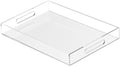 Acrylic Tray 16x12 with Cut Handles - Spill Proof Decorative Tray is an Ideal Countertop Organizer for Living Rooms, Ottoman Coffee Tables, Offices, Kitchens & Serving Guests by Unknown