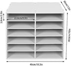 Mail Sorter Desktop, White Student Mailbox for Classroom, 12 Compartments Literature Organizer, Sheet Sorter, Paper Organizer for Home School Office (12 Slots White) - Image 5