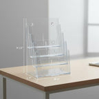 Azar Displays 252376-2PK Four Tier, Four Pocket Letter Brochure File Holder for Flyer, Office Supplies, Paper Document or Magazines, Clear Organizer for Wall and Counter Desktop Stand, 8.5" x 11" (2-Pack) - Image 3