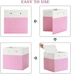 FinishingBo 13x13x13 Storage Cube Bins 4 Pack, Cube Shelf Baskets - Image 4