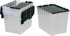 Akro-Mils KeepBox 18G Storage Box, Lid Attached, Stackable, Clear/Green 3pk by Akro-Mils
