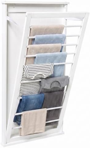 Honey-Can-Do Wall-Mount Wooden Clothes Drying Rack, 30 lb, White by Honey-Can-Do