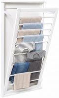 Honey-Can-Do Wall-Mount Wooden Clothes Drying Rack, 30 lb, White by Honey-Can-Do