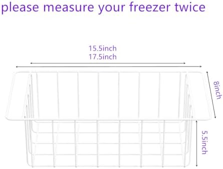 17.5 Inch Chest Freezer Organizer Storage Baskets Bins Metal Wire, Settle freezer chaos and reduce food waste effectively, Durable, Fully Use Space, Improve Air Circulate, 2 Pack - Image 7