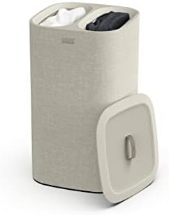 Joseph Joseph Tota 60 liter/15.8 gallon Laundry Hamper Separation Basket with lid, 2 Removable Washing Bags with Handles- Ecru by Unknown