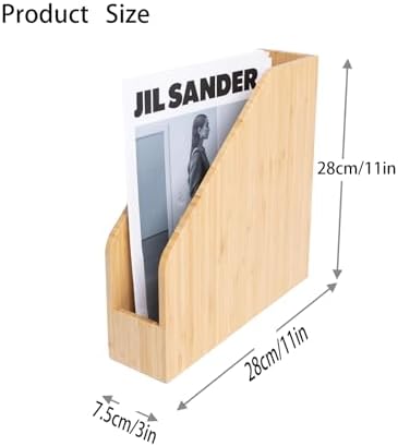 2 Pack Bamboo Magazine File Holder Book Holder Frames - Image 3