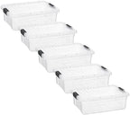 Superio 7.4 Quart Clear Plastic Storage Bin with Lid, Stackable Organizer Box, BPA-Free Storage Container for Home, Garage, School & Office, 5 Pack by Superio