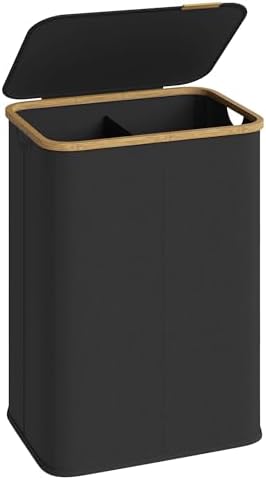SONGMICS Laundry Hamper with Lid, 140L Laundry Basket, Bamboo Frame by SONGMICSbySONGMICSHOME