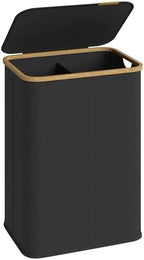 SONGMICS Laundry Hamper with Lid, 140L Laundry Basket, Bamboo Frame by SONGMICSbySONGMICSHOME