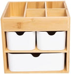 Small Bamboo Makeup Organizer（5.7" D x 8" W x 7.5" H） by Ninebendstreams