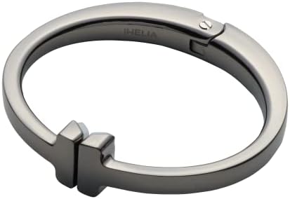 Purse Hook Hanger for Table (Modern) - Premium Bag Holder w/Ergonomic Bracelet Oval Design (Black) by iHELIA