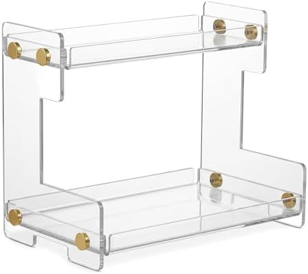 FFK Bathroom Organizer Countertop 2-Tier Storage：Bathroom Counter Organizer Acrylic Standing Holder Cosmetic Storage Perfume Shelf for Bathroom Bedroom Dressing Table1 - Image 6