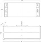 96 IN Freestanding Single Sink Bathroom Vanity Set with LED Mirror Cabinet - Image 2
