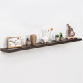 Fun Memories Floating Shelves for Wall, 60"x9.3" Rustic Solid Elm Wood Wall Shelves, Heavy-Duty Floating Shelves with Invisible Brackets for Living Room, Bedroom, and Kitchen, Walnut Finish by FunMemories