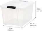 IRIS USA 40 Qt Storage Bins with Lids, 6 Pack, Clear/White - Image 2