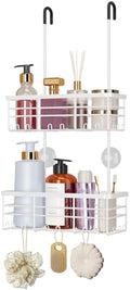 HapiRm Hanging Shower Caddy Organizer - No Drilling Shower Organizer with Hooks, Rustproof & Waterproof 304 Stainless Steel Bathroom Shelves - White by HapiRm
