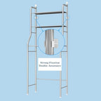 3-Tier Over The Toilet Storage, Freestanding Metal Bathroom Shelves, Above Toilet Storage Rack with Hooks and Paper Holder, Space-Saving, for Bathroom Restroom Laundry, Black - Image 3