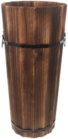 PRETYZOOM Wooden Umbrella Stand Storage Bucket Vintage Entryway Organizer Umbrella Holder Home Hallway Multifunctional Storage Stand 14.96 x 6.69 x 4.72 Inch by PRETYZOOM