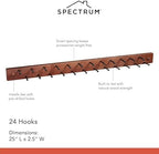 Spectrum Diversified Wooden Closet Wall Mount Storage Rack, 24 Peg Tie, Belt, Scarf and Jewelry Organizer One Coffee - Image 5