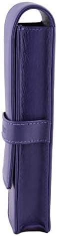 DiLoro Leather Triple Pen Case Pencil Pouch Holder for Three Fountain Ballpoint Rollerball Pens and Pencils - Image 3